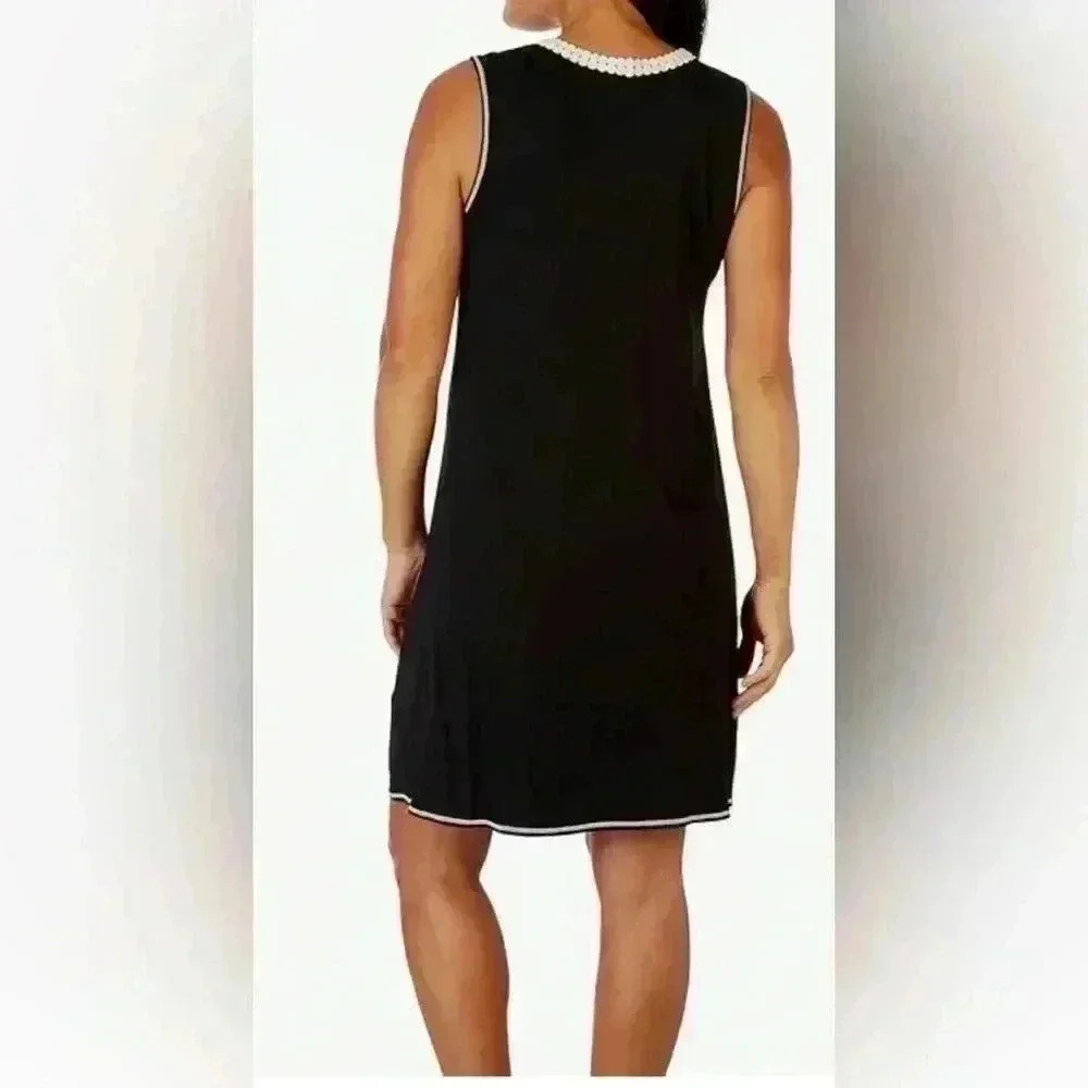 Max Studio Women's Crochet Trim Knit A-line Dress Crochet Shift Dress  Medium - Picture 7 of 12